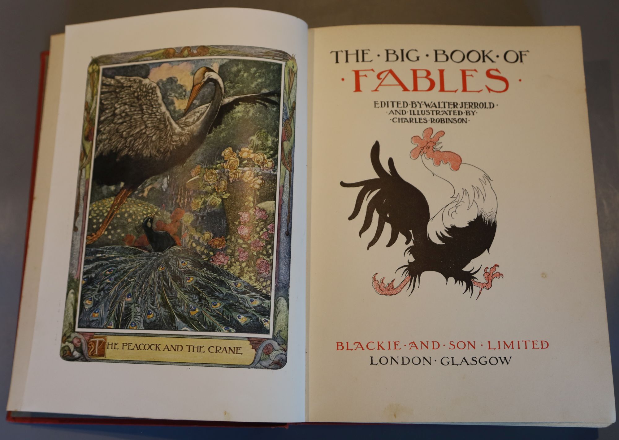 Jerrold, Walter - The Big Book of Fables, coloured pictorial title, numerous plates, 28 coloured, by Charles Robinson, and text